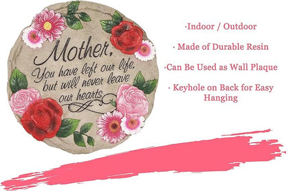 Spoontiques - Garden Decor - Mother Left Our Life but Never Hearts - Decorative Stone for Garden
