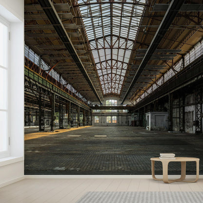wall26 Wall Sticker/Wall Mural Industrial Interior of an Old Factory Building, Not Peel and Stick, Non-Woven Wallpaper Decorative for Bedroom, Living Room, Office - 108x120 inches