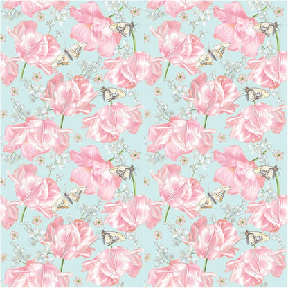 20-ct 13x13 Flowers Paper Luncheon Decoupage Napkins, 3-Ply Servilletas Printed Flower Pink Tulips Cocktail Napkin for Art, Dinner and Party, Disposable Napkins Decor