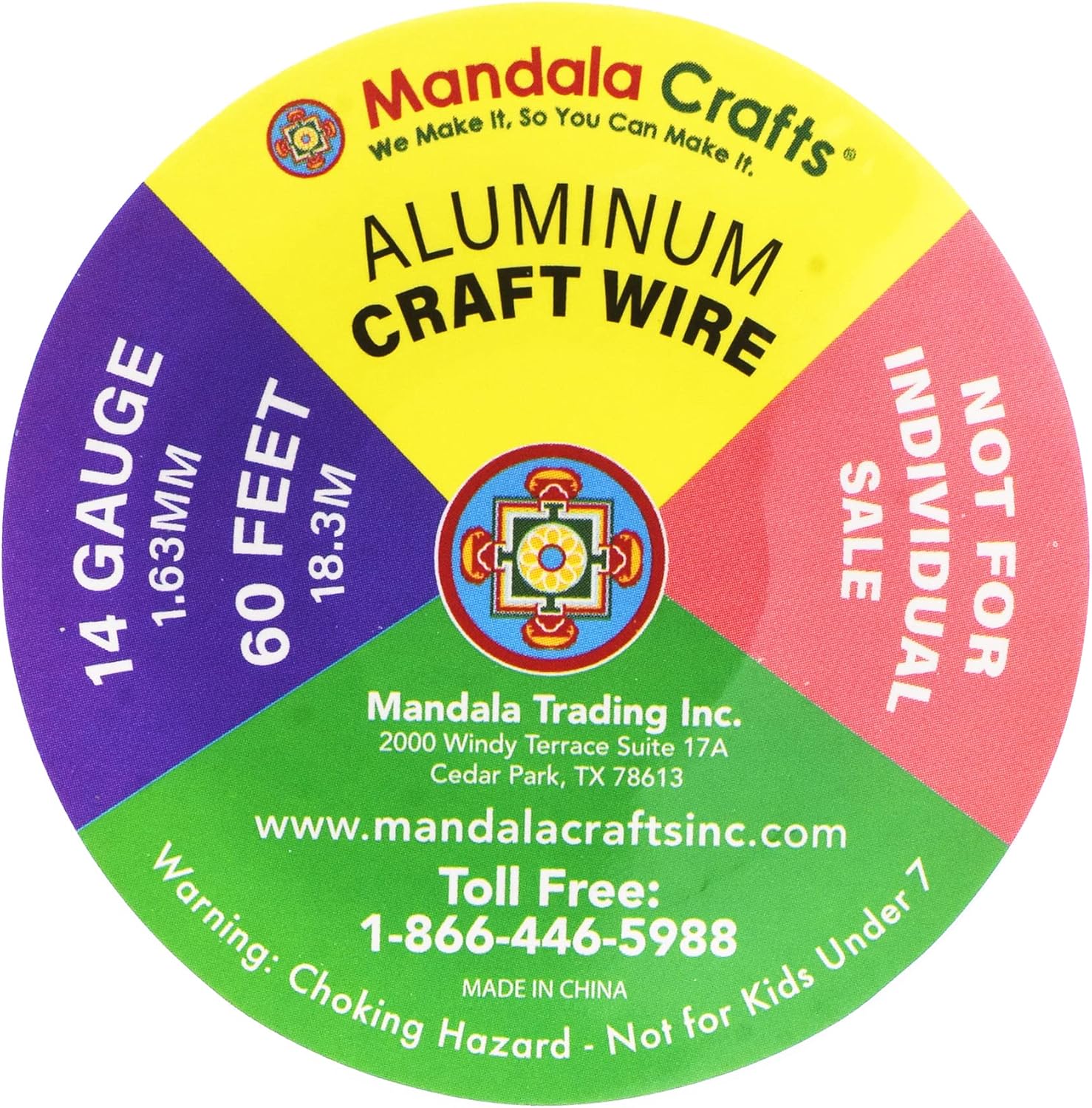 Mandala Crafts 14 Gauge Anodized Aluminum Craft Wire for Jewelry Making - 240 FT Colored Flexible Pastel Wire - Bendable for Bonsai Armature Crafting Sculpting - Crafty Corner