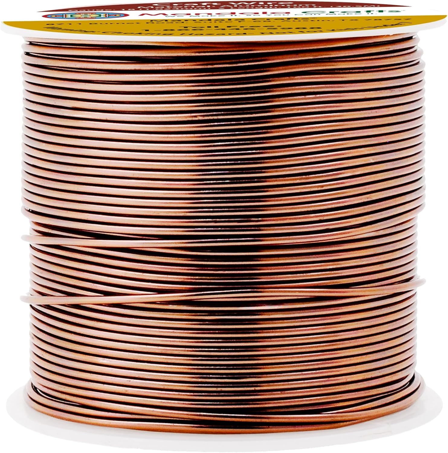 Mandala Crafts 18 Gauge Anodized Aluminum Craft Wire for Jewelry Making - 100 FT Colored Flexible Brown Wire - Bendable for Bonsai Armature Crafting Sculpting - Crafty Corner