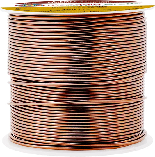 Mandala Crafts 18 Gauge Anodized Aluminum Craft Wire for Jewelry Making - 100 FT Colored Flexible Brown Wire - Bendable for Bonsai Armature Crafting Sculpting - Crafty Corner