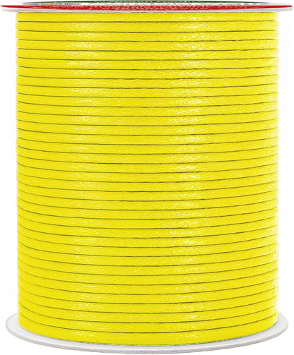 Mandala Crafts 2mm 109 Yards Yellow Cotton Waxed Cord for Jewelry Making Bracelet Cord Waxed String - Beading String Thread Jewelry Cords for Necklaces String