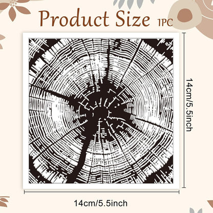 CHGCRAFT Tree Rings Polymer Clay Texture Sheets Tree Pattern Silicone Texture Stamp Clay Texture Mat Modeling Pattern Pad Sheets for Jewelry and Earrings Tools, 5.5x5.5 inch