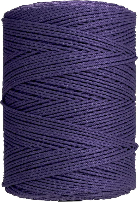 GOHOHOF Macrame Cord 3mm x 546yards Natural Macrame Cotton Rope Colored Macrame Rope Soft Cotton Cord Macrame Supplies Craft Rope Macrame Yarn for Plant Hanger Wall Hanger Dreamcatcher(Purple)