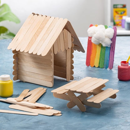 Comfy Package [Case of 6,000] Jumbo 6 Inch Wooden Multi-Purpose Popsicle Sticks, Craft Sticks for ICES, Ice Cream, Waxing, Tongue Depressor Wood Sticks