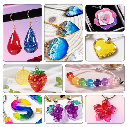 JDiction 15 Colors UV Resin, Odorless Hard Solid Colored UV Resin for Jewelry Making, Casting and Coating, Crafts and Decoration(20g Each)