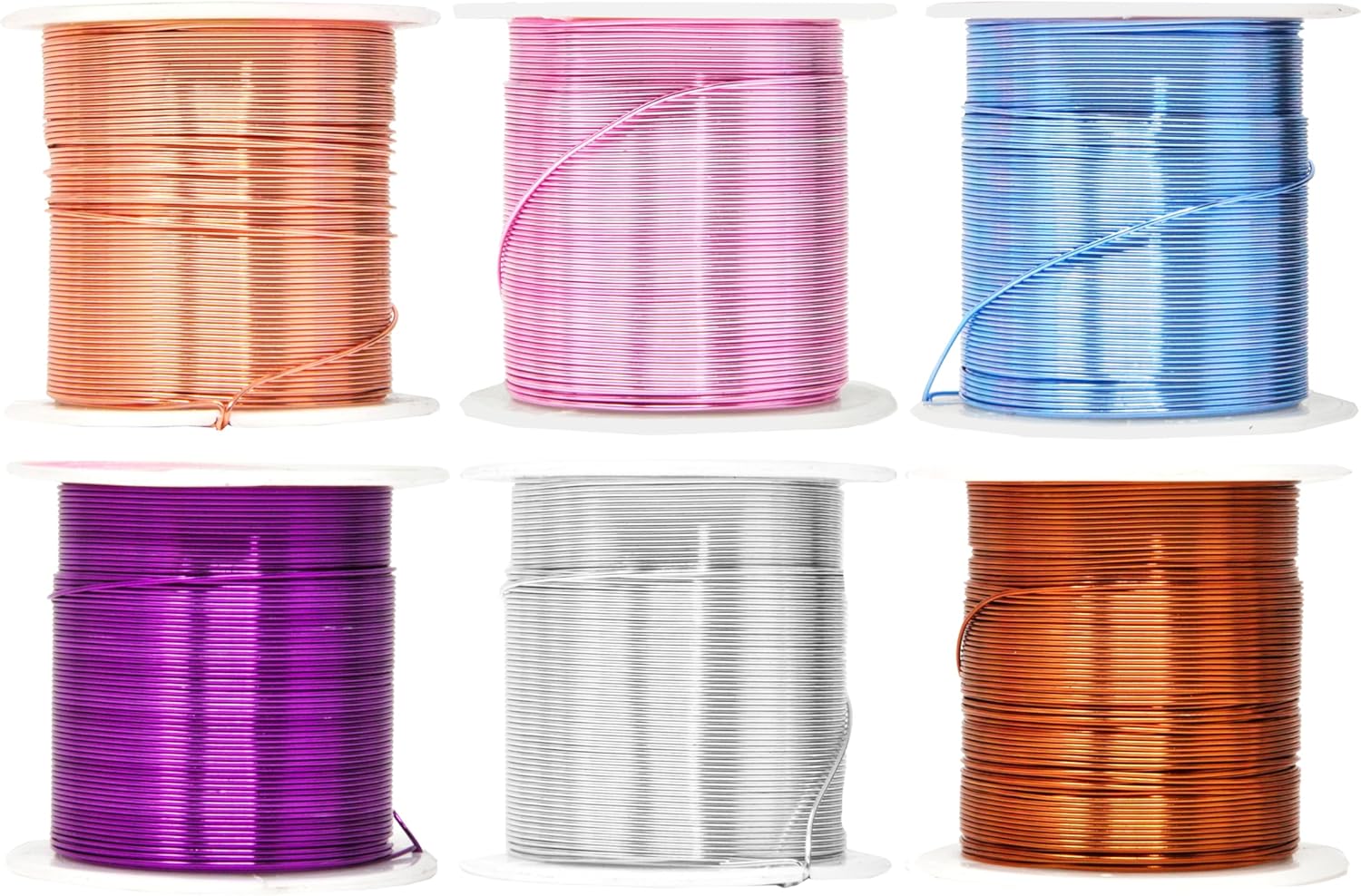 Mandala Crafts 22 Gauge Anodized Aluminum Craft Wire for Jewelry Making - 450 FT Colored Flexible Silver Copper Purple Pink Brown Ice Blue Wire - Bendable for Bonsai Armature Crafting Sculpting - Crafty Corner