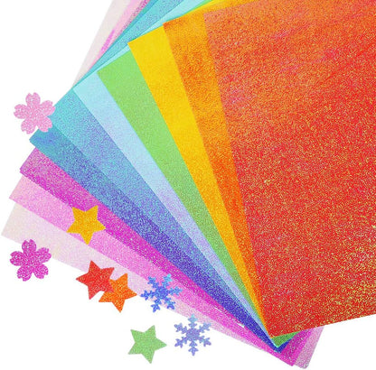 UCEC 50 Sheet Shiny Origami Paper 10 Colors Square Iridescent Origami Paper, Decoration Glitter Square Folding Papers for Kids Arts & Crafts Projects - Crafty Corner