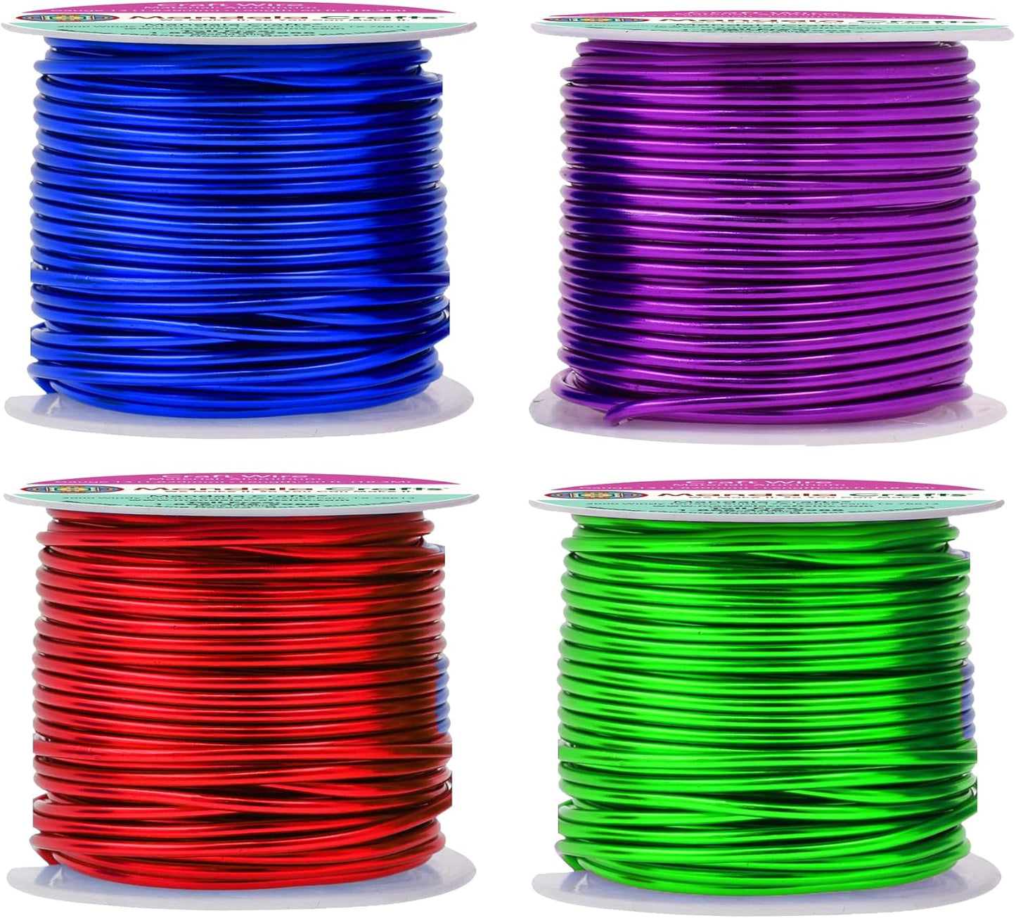 Mandala Crafts 13 Gauge Anodized Aluminum Craft Wire for Jewelry Making - 240 FT Colored Flexible Rainbow Wire - Bendable for Bonsai Armature Crafting Sculpting - Crafty Corner