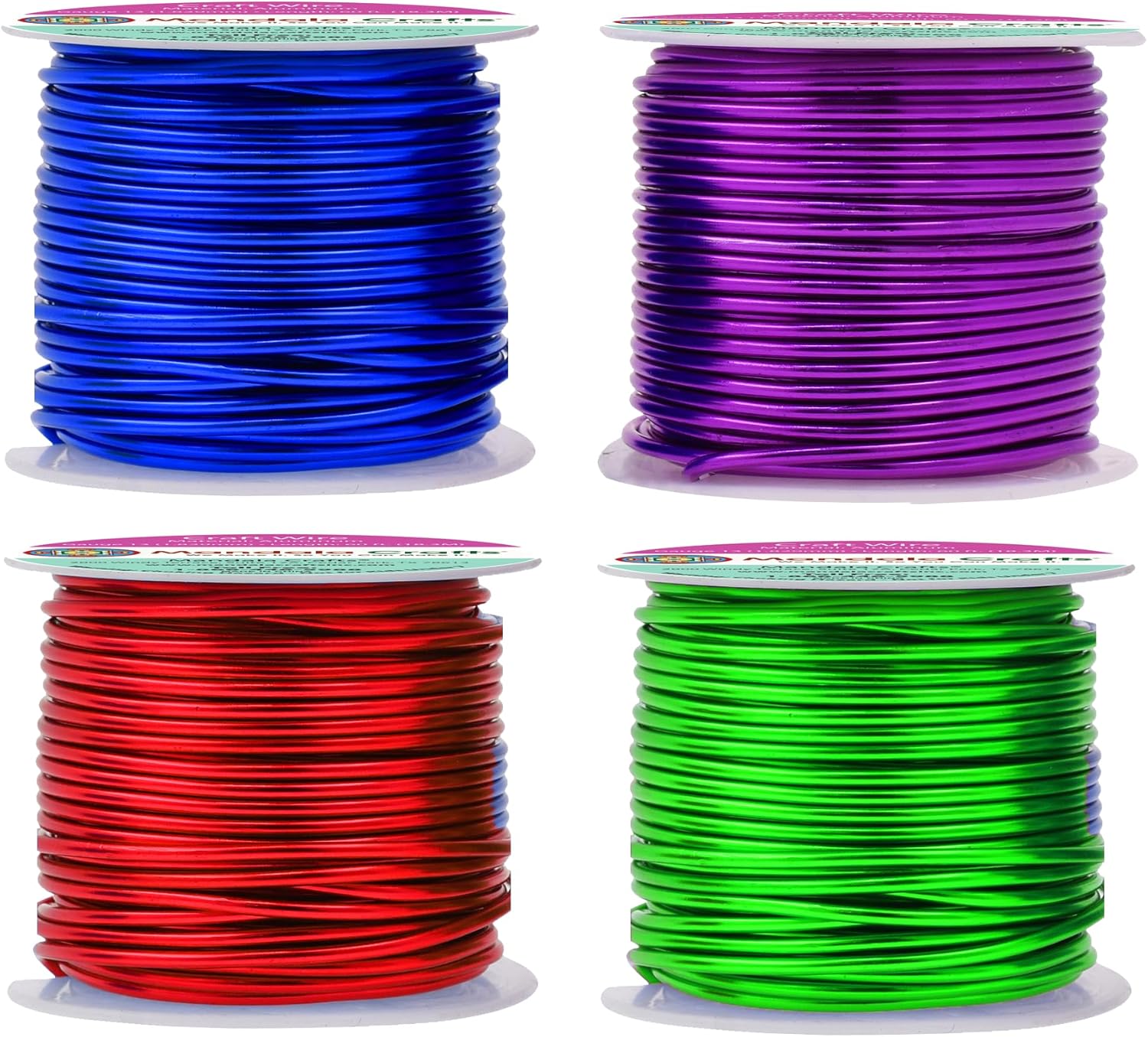 Mandala Crafts 13 Gauge Anodized Aluminum Craft Wire for Jewelry Making - 240 FT Colored Flexible Rainbow Wire - Bendable for Bonsai Armature Crafting Sculpting - Crafty Corner
