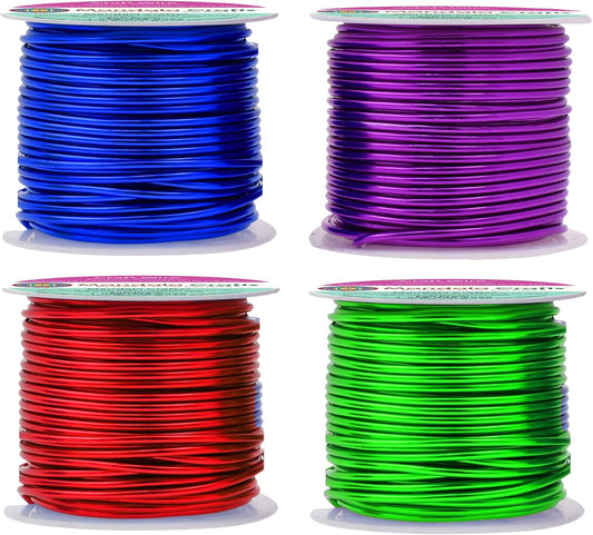 Mandala Crafts 13 Gauge Anodized Aluminum Craft Wire for Jewelry Making - 240 FT Colored Flexible Rainbow Wire - Bendable for Bonsai Armature Crafting Sculpting - Crafty Corner