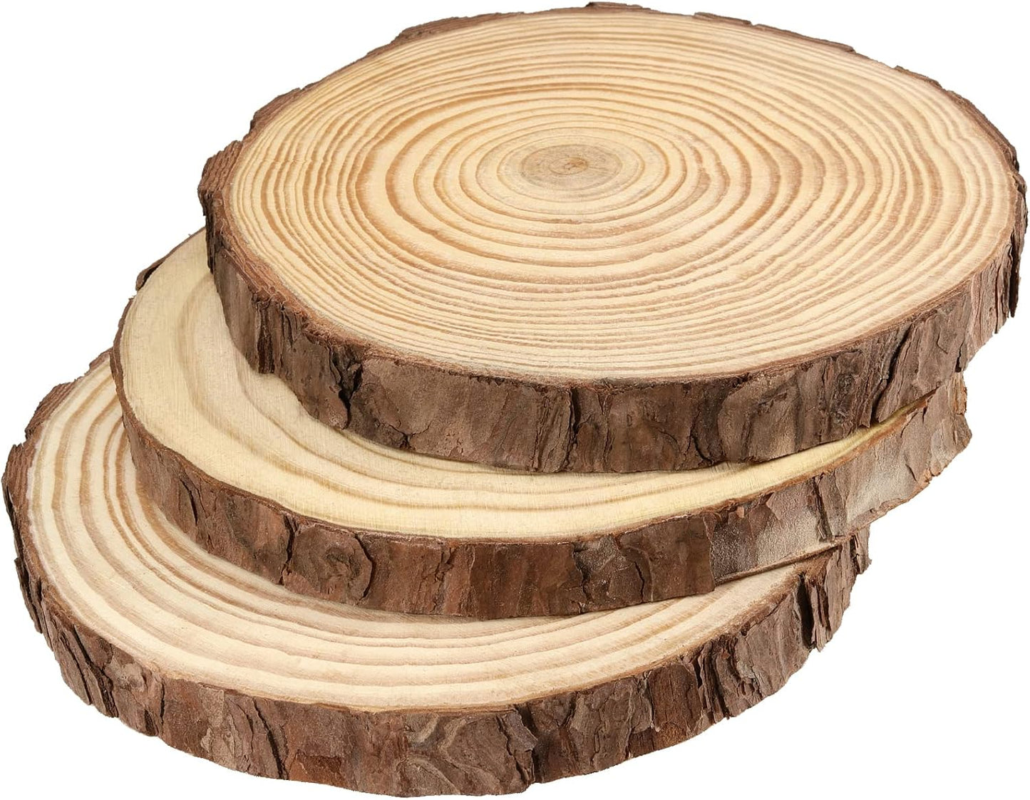 JEUIHAU 6 PCS 8-10 Inches Natural Unfinished Wood Slices, Round Wooden Tree Bark Discs, Wooden Circles for DIY Crafts, Christmas, Rustic Wedding Ornaments - Crafty Corner