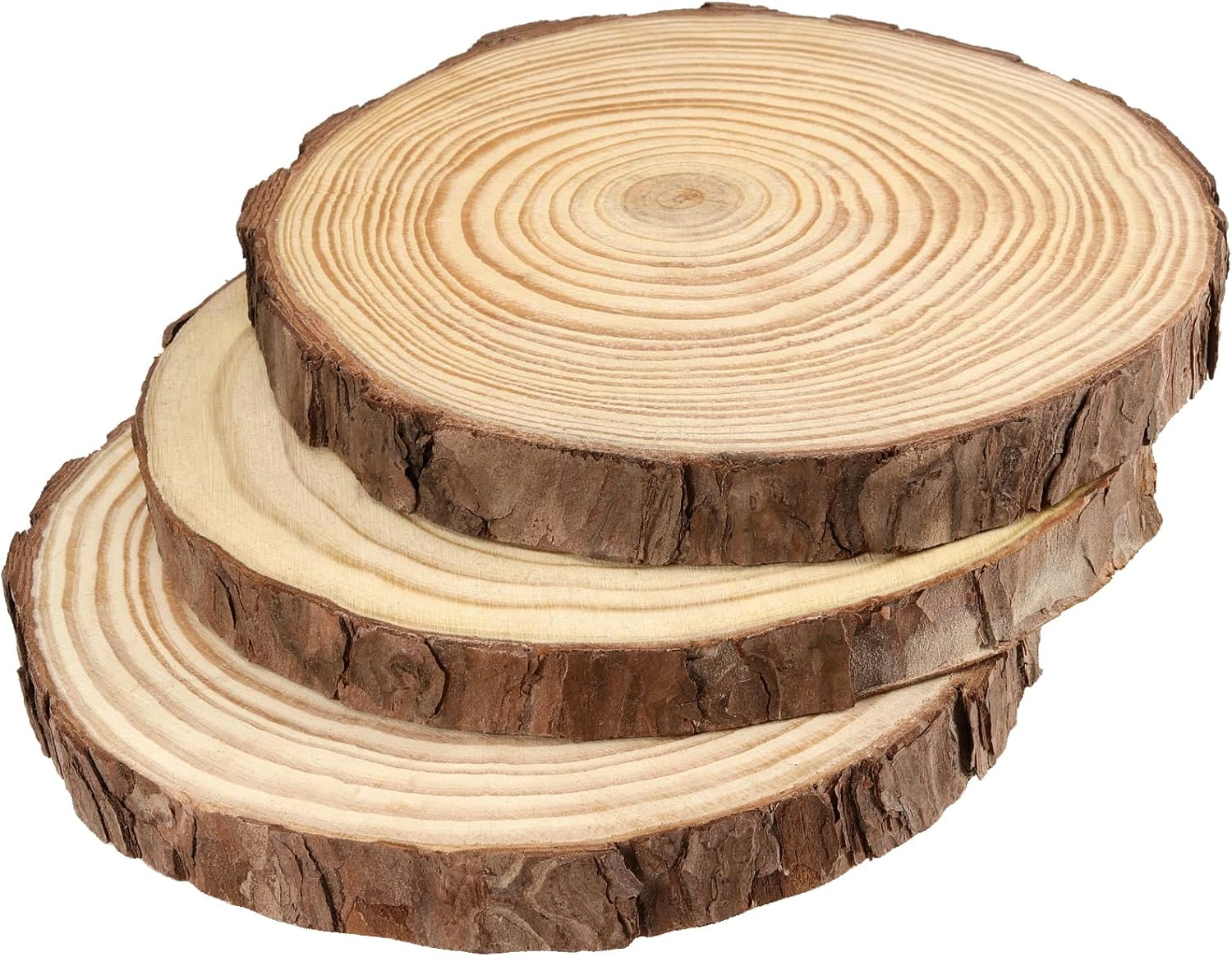 JEUIHAU 6 PCS 8-10 Inches Natural Unfinished Wood Slices, Round Wooden Tree Bark Discs, Wooden Circles for DIY Crafts, Christmas, Rustic Wedding Ornaments - Crafty Corner