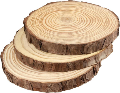 JEUIHAU 6 PCS 8-10 Inches Natural Unfinished Wood Slices, Round Wooden Tree Bark Discs, Wooden Circles for DIY Crafts, Christmas, Rustic Wedding Ornaments - Crafty Corner