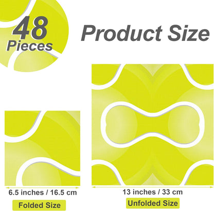 Aodaer 48 Pieces Tennis Paper Napkins Disposable Tennis Party Napkins Tennis Ball Sports Napkins Tennis Cocktail Dinner Napkin Set 13" x 13" Unfolded Tennis Tableware Napkins for Sports Party Supplies