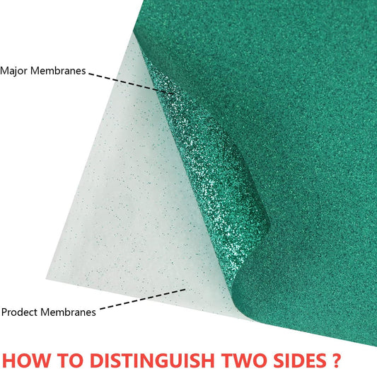 guangyintong HTV Glitter Green Roll, 12''x8ft Iron on Vinyl for T-Shirts, Easy to Cut & Weed for Heat Vinyl Design