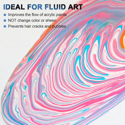 Nicpro Pouring Medium for Acrylic Paint 69oz / 2040ml, Acrylic Paint Thinner, Acrylics Flow Medium Improve Flow Consistency