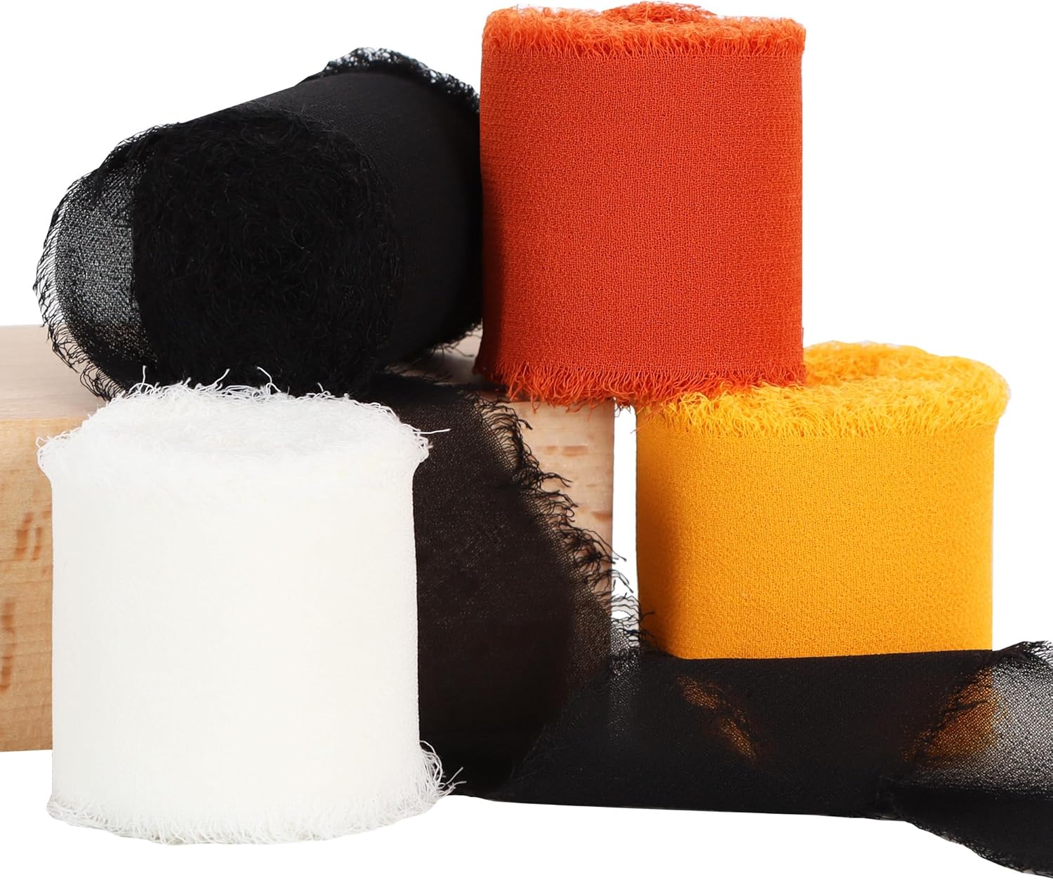 TONIFUL 4 Rolls Black & Orange Chiffon Ribbon 1 1/2 inch× 5.5 Yards Ribbon Fabric Silk Ribbon for Gift Wrapping Wedding Party Decoration Flower Bouquet Wrapping Bows Making DIY Crafts - Crafty Corner