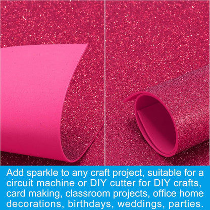 PATIKIL 2mm(1/10") Thick Non Adhesive Glitter Foam Sheet 16x24inch(40x60cm) Wine Red, EVA Shiny Foam Board for Craft, 6 Pcs