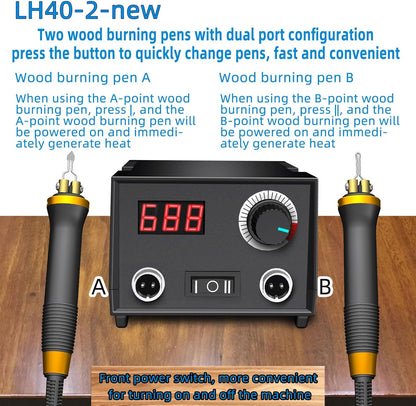 Wood Burning Tool, Wood Burner kit Pen 25~750℃, Wood Burning kit with Digital Thermometer Temperature Adjustable Temperature, 2 pyrographic Wood Burning pens, 30 Wood Burning Pen Tips - Crafty Corner