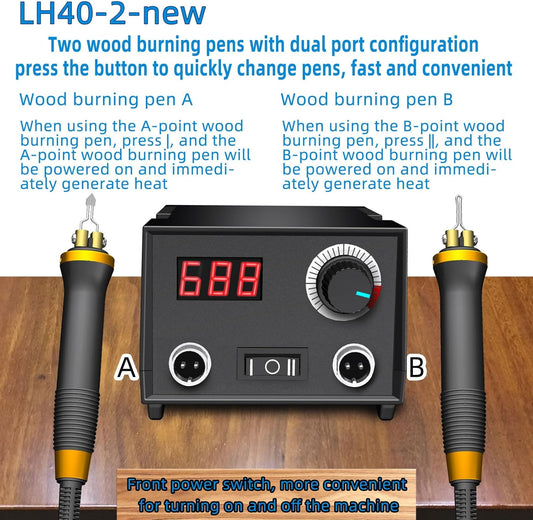 Wood Burning Tool, Wood Burner kit Pen 25~750℃, Wood Burning kit with Digital Thermometer Temperature Adjustable Temperature, 2 pyrographic Wood Burning pens, 30 Wood Burning Pen Tips - Crafty Corner