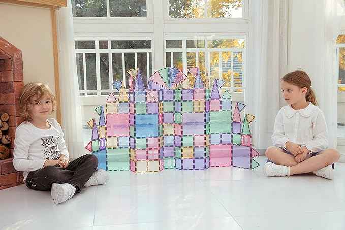 120PCS Premium Magnetic Tiles Set | STEM-Authenticated Magnetic Building Blocks | Educational Construction Toy for Kids Ages 3–8 (Boys & Girls)