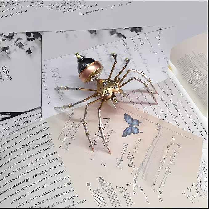 Mechanical Metal DIY 3D Insect Spider Model Brass Puzzle Assembly DIY for Family and Friends(Jumping Spider)