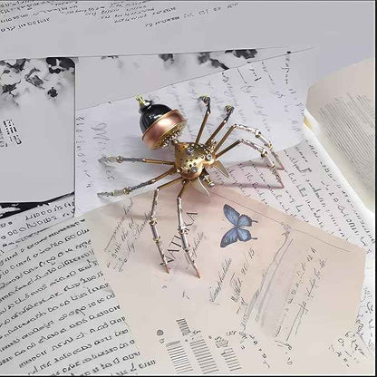 Mechanical Metal DIY 3D Insect Spider Model Brass Puzzle Assembly DIY for Family and Friends(Jumping Spider)