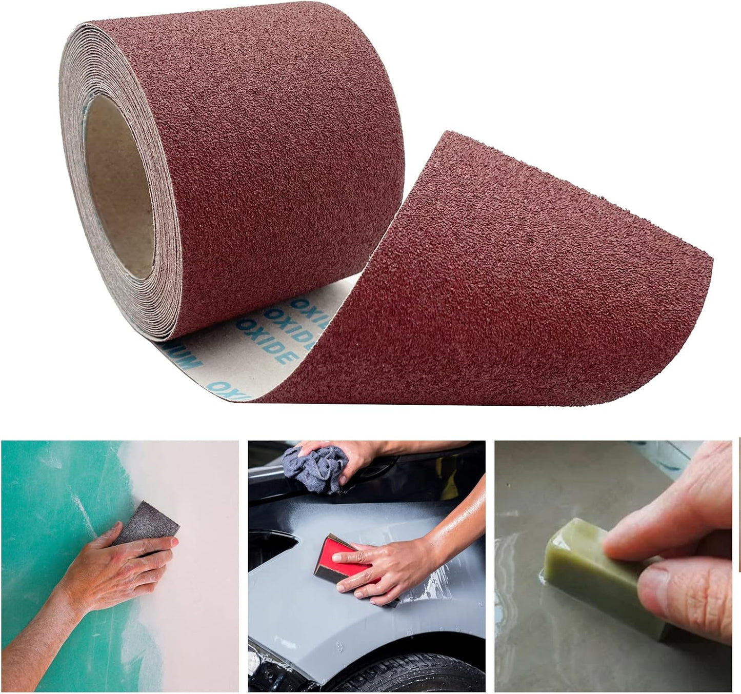 60 Grit Emery Cloth Roll, 4.5 Inch Wide 32.8 Ft Long (Equals 1/4 Sheet Sandpaper 71 Pcs) Abrasive Sandpaper Rolls for Metal Automotive Wood Furniture Sanding Paper Drum Palm Sander (60 Grit)
