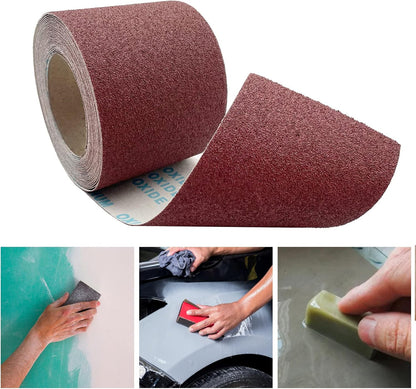 60 Grit Emery Cloth Roll, 4.5 Inch Wide 32.8 Ft Long (Equals 1/4 Sheet Sandpaper 71 Pcs) Abrasive Sandpaper Rolls for Metal Automotive Wood Furniture Sanding Paper Drum Palm Sander (60 Grit)