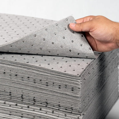 FlashDry - Universal Spill Absorbent Pads (100 Pads per Container) | 17.5” x 13.5” x 2mm Oil and All Purpose Premium Liquid Pads Packed in a Convenient Sturdy Dispensing Box (1)