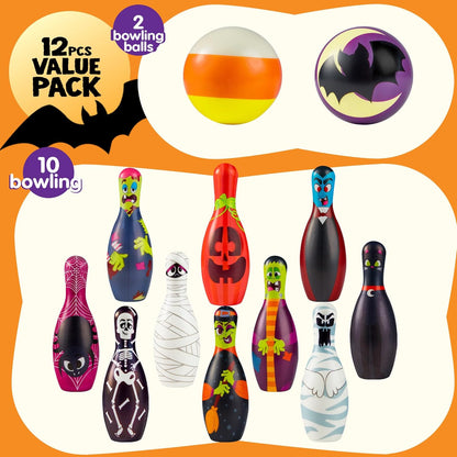 JOYIN Halloween Foam Bowling Set for Kids Toys Party Supplies, Get-Together Party, Game Day Events, Indoor Outdoor Toy Game with 10 Pins & 2 Balls Fun Sports Games, Birthday Parties