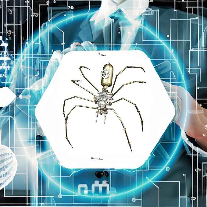Steampunk Spider Metal Model Kit for Adults – DIY Mechanical Insect Sculpture with Brass Gear Details, 3D Retro Industrial Art Puzzle Craft for Home Office Decoration & Collectors Gift (Frons Spider)