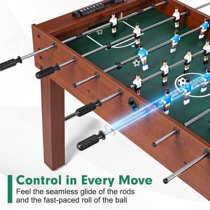 Foosball Table 48in, Competition-Sized Game Table for Home & Game Room – Includes 2 Balls & 2 Cup Holders – Classic Indoor Soccer Game