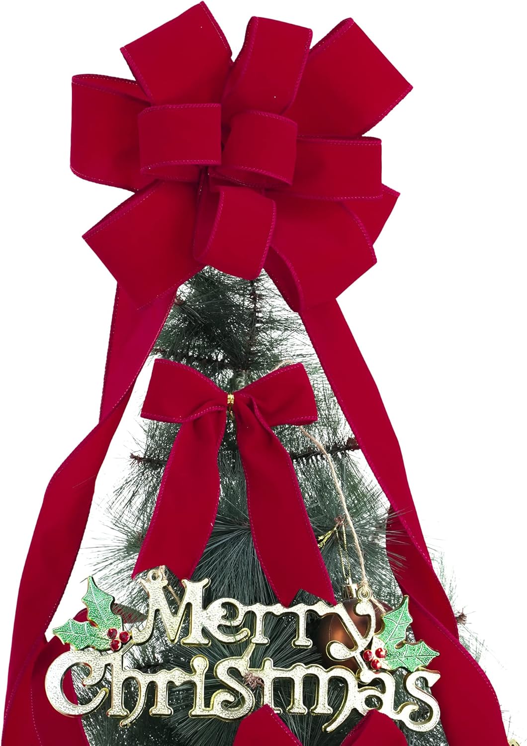 MEEDEE 1.5 Inch Velvet Wired Ribbon - 25 Yards Dark Red, Perfect for Christmas Tree, Wreaths & Bows - Crafty Corner