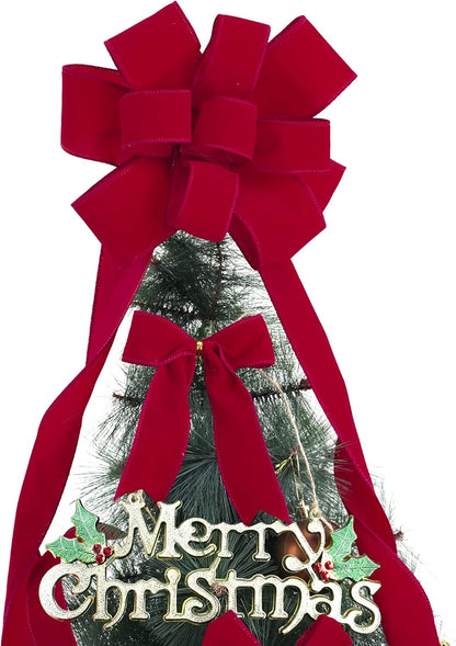 MEEDEE 1.5 Inch Velvet Wired Ribbon - 25 Yards Dark Red, Perfect for Christmas Tree, Wreaths & Bows - Crafty Corner