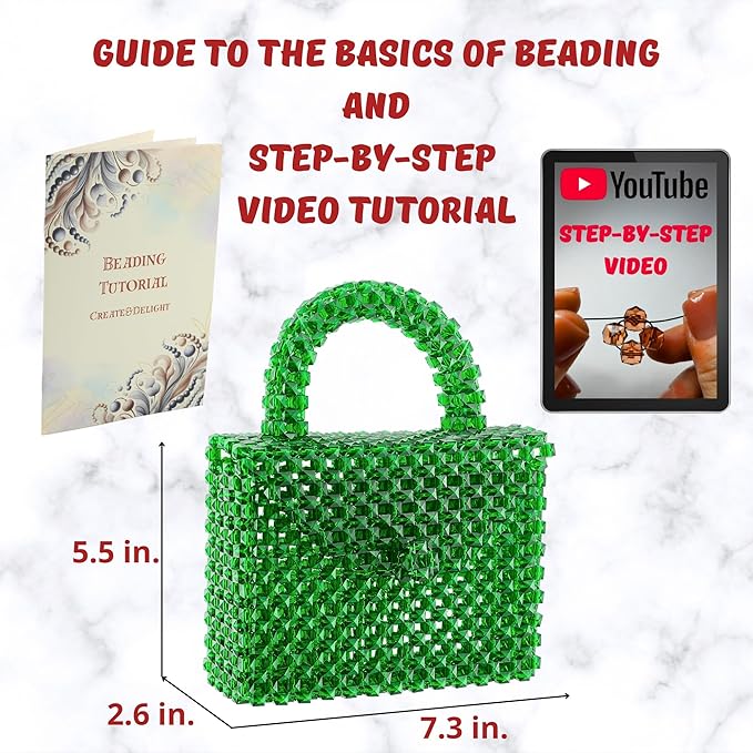 Arts and Crafts for Adults: Craft Supplies for Weaving Beaded Cute Things. DIY Kits for Adults - Hobbies for Women, Teen Gifts. Bead Kit Art Supplies. Step-by-Step Video Tutorial. Deep Green