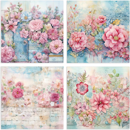 YASMEN 24 Sheets Scrapbook Paper Pads, 6X6 Single-Sided Cardstock Paper, Decorative Craft Paper, Flowers Pattern Paper Pack, DIY Decopodge Papers, Journal Scrapbooking Supplies, Card Making Supplies - Crafty Corner