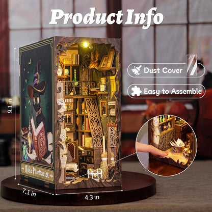CUTEBEE Book Nook Kit, DIY Booknook Miniature House Tiny House 3D Wooden Puzzle Dollhouse Kit for Adults and Teens, Bookshelf Insert Decor, DIY Craft Gift Model Build