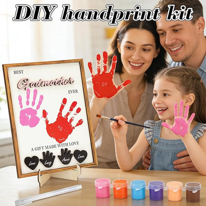 Godmother Gift DIY Handprint Kit, Personalized Godmother Gifts for Women, Will You Be My Godmother Baptism Christening Gift, Handmade Keepsake Gift for Godmother
