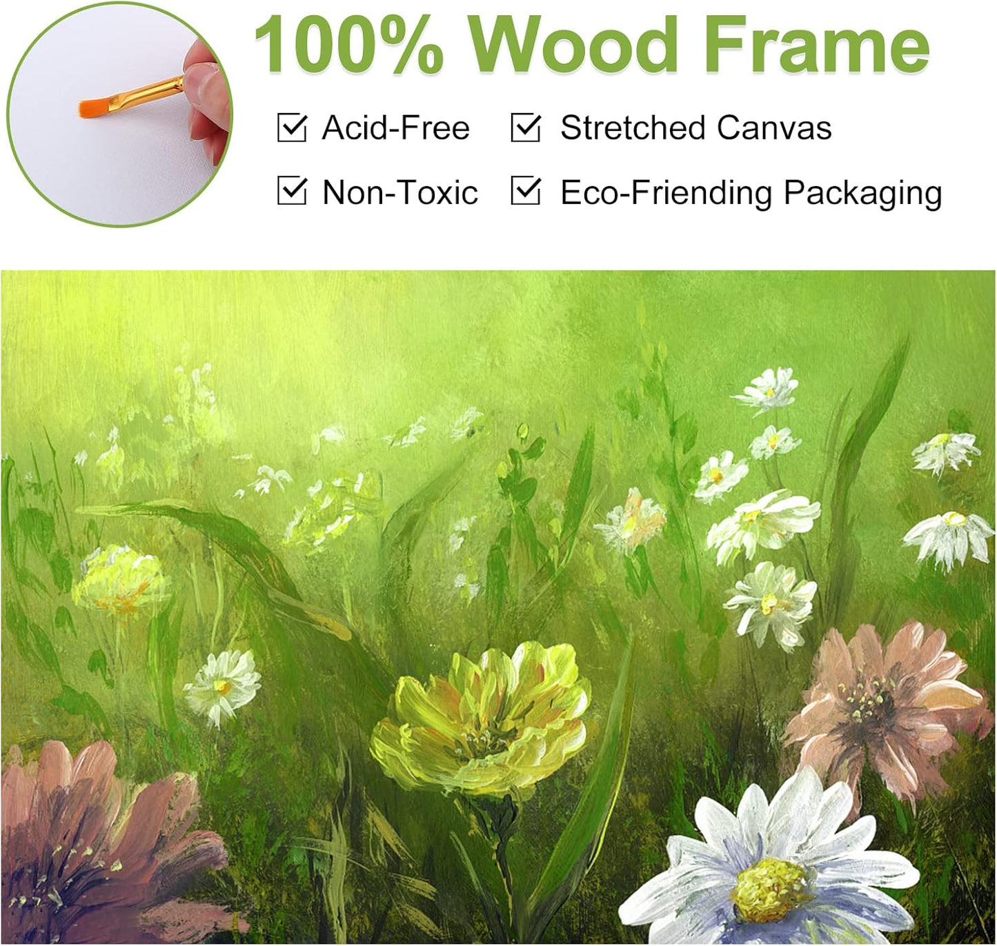 4 Packs Stretched Canvases for Painting with 3x5in,5x7in,8x10in,10x12in, Primed Canvas,Blank Painting Canvas for Oil & Acrylic Paint.