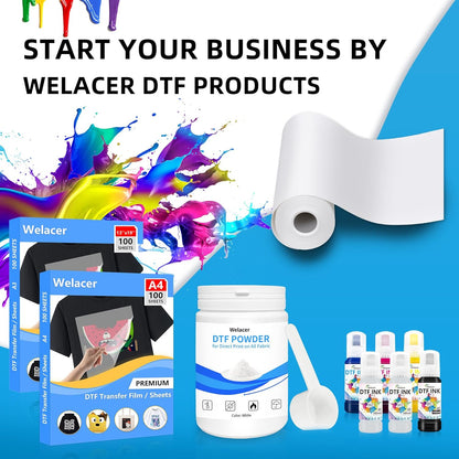 Upgraded Auto-Fill DTF Ink for ET-8550, ET-8500, 100mlx6 Heat Transfer Ink Conversion Kit, High Density Pigment Ink - Compatible with All DTF Films&Printers(Anti-UV, ICC-Free)