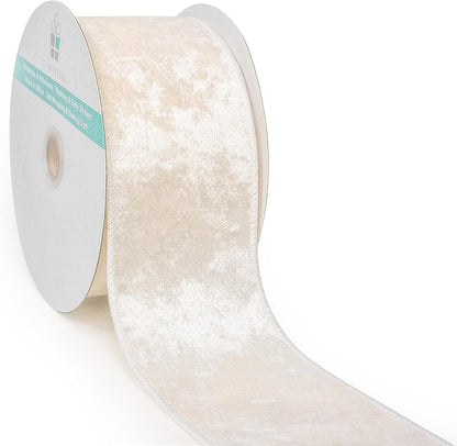 Ivory Velvet Ribbon 2.5 Inch x 10 Yards for Christmas Tree Topper Home Decoration Wreath Gift Wrapping DIY Craft - Crafty Corner