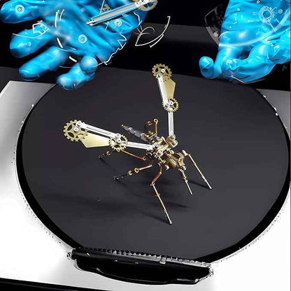 Mechanical Metal 3D Insect Mosquito Model Brass Puzzle Steampunk Electric Mechanical, Assembly DIY Gift Craft Hobby for Family and Friends (Mosquito A)