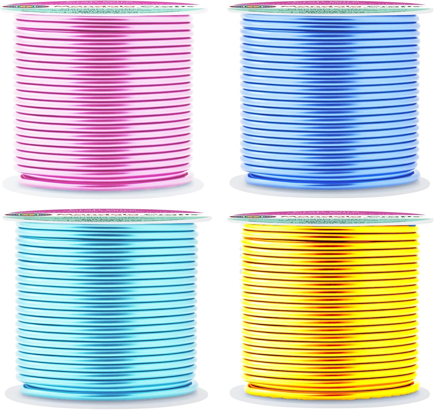 Mandala Crafts 13 Gauge Anodized Aluminum Craft Wire for Jewelry Making - 240 FT Colored Flexible Pastel Wire - Bendable for Bonsai Armature Crafting Sculpting - Crafty Corner