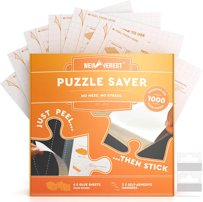 Newverest Gift Bundle of 2: Roll Up Puzzle Mat 1500 pcs & 6-Pack Puzzle Glue Sheets