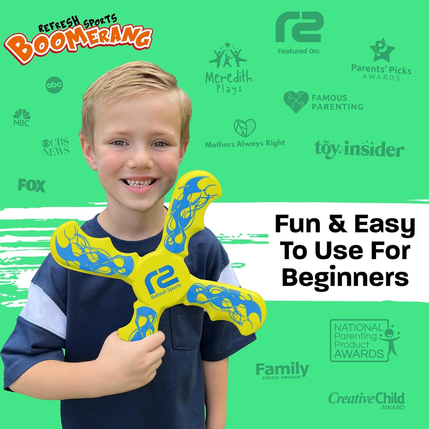 Kids Beach Toys Boomerang - Ultimate Beach Boomerangs for Beaches - Fun Easter Basket Stuffers for Boys & Girls - Playdates Sand Toys Soft Colorful Designs & Tons Of Fun Toy Easter Gifts For Kids