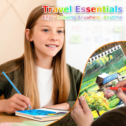 9" x 12" Sketch Book for Kids Adults, 1-Pack 50 Sheets Spiral Bound Art Sketchbook, Acid Free Artist Drawing Paper Pad for Beginners Artists, Kids Travel Essentials, Gifts for 6-14 Year Old Girl - Crafty Corner