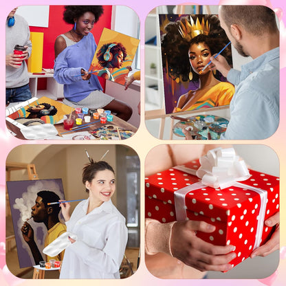 Zhanmai 12 Pack Pre Drawn Canvas for Painting Sip and Paint Kit 8" x 10" Paint Party Set Canvas Painting Pre Printed Canvases for Party Favor DIY Virtual Adult's Date Night(Fashionable Couple) - Crafty Corner